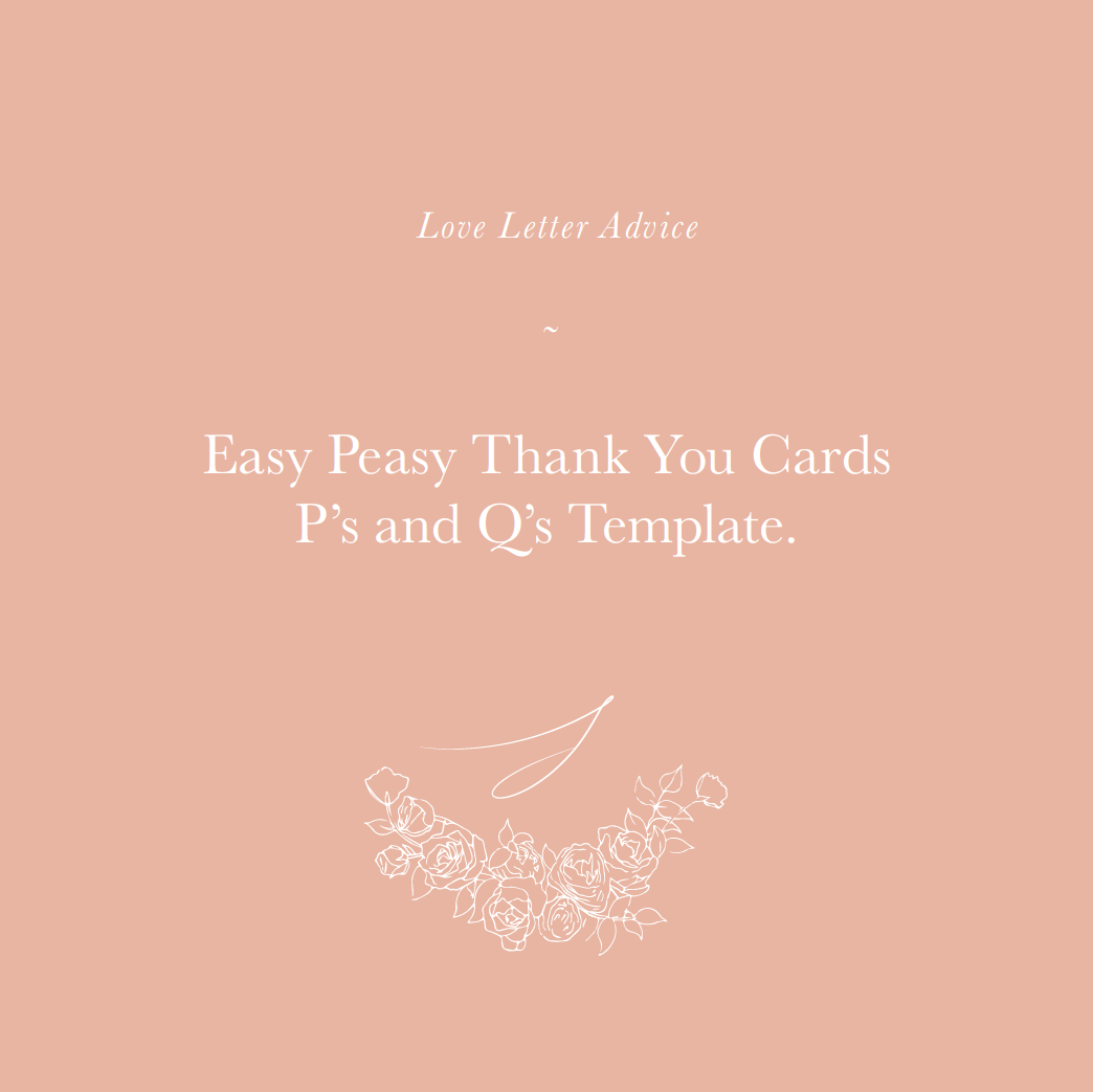Easy Peasy Thank You Cards. P's and Q's Template.