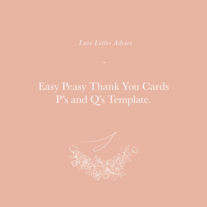 Easy Peasy Thank You Cards. P's and Q's Template.