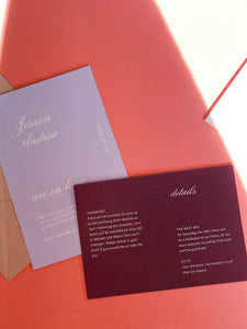 Jessica Invitation + Details Card Package