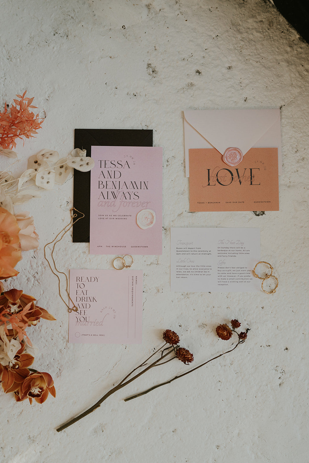 Tess Invitation + Details Card Package