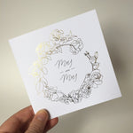 Bride and Bride Wedding Card. Gold foiled bride card. mrs and mrs wedding card.