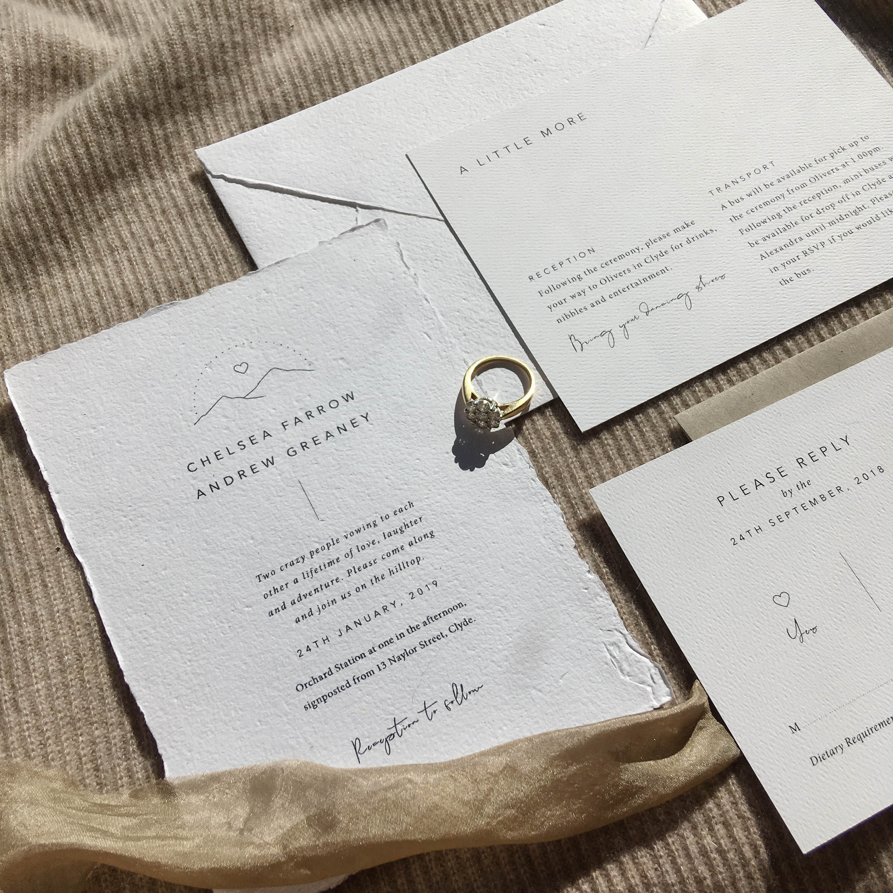 Smitten With Love Wedding Stationery Boutique, Wilderness Wedding Suite Design on Via Felt