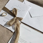 Smitten With Love Wedding Stationery, Invitation, details card on handmade paper