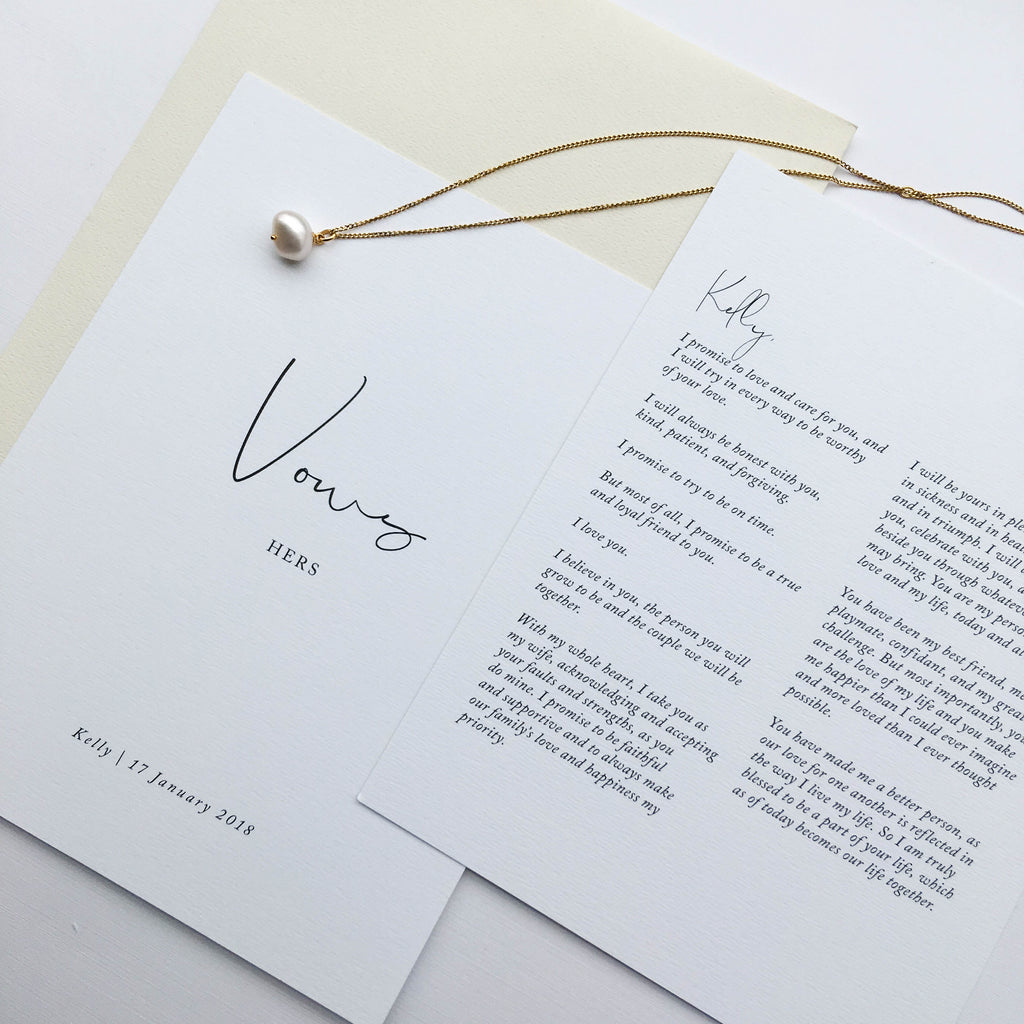 *Personalised* Vow Cards